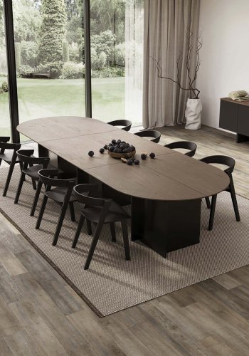 TEMAHOME Matt Spisebord - Valn�d/Sort - 390 cm