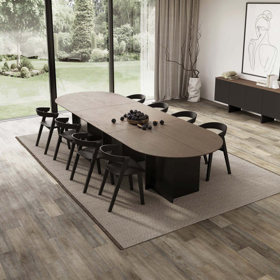 TEMAHOME Matt Spisebord - Valn�d/Sort - 390 cm