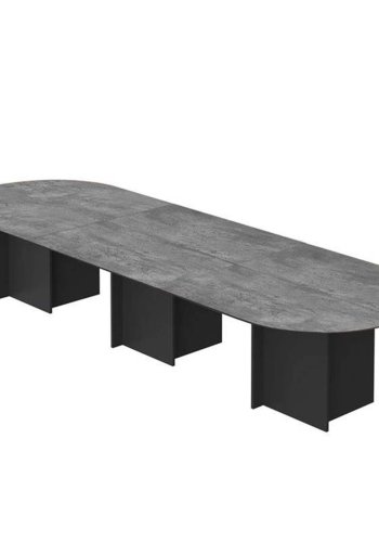TEMAHOME Matt Esstisch - Beton/Schwarz, 390x130 cm