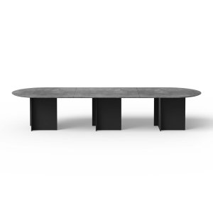 TEMAHOME Matt Esstisch - Beton/Schwarz, 390x130 cm