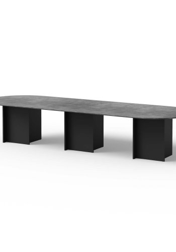 TEMAHOME Matt Esstisch - Beton/Schwarz, 390x130 cm