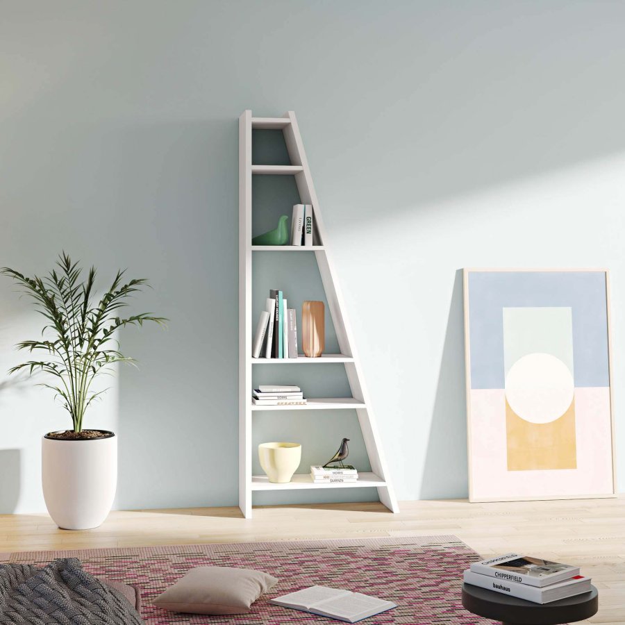 TEMAHOME Delta Bokhylla 001 - Vit, 76x195 cm