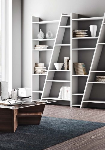 TEMAHOME Delta Bookcase 004 - Vit asymmetrisk bokhylla