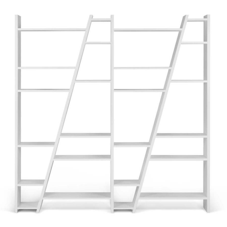 TEMAHOME Delta Bookcase 004 - Vit asymmetrisk bokhylla