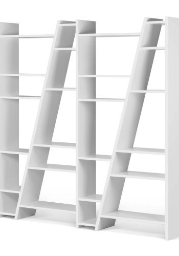 TEMAHOME Delta Bookcase 004 - Vit asymmetrisk bokhylla