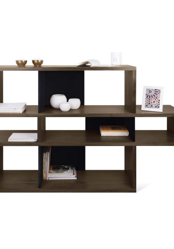 TEMAHOME London Bokhylla 001 - Valn&ouml;t/Svart - 156x100 cm