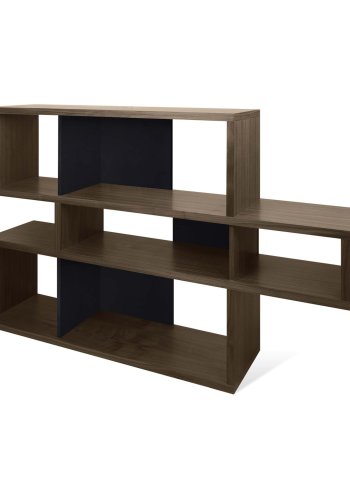 TEMAHOME London Bokhylla 001 - Valn&ouml;t/Svart - 156x100 cm