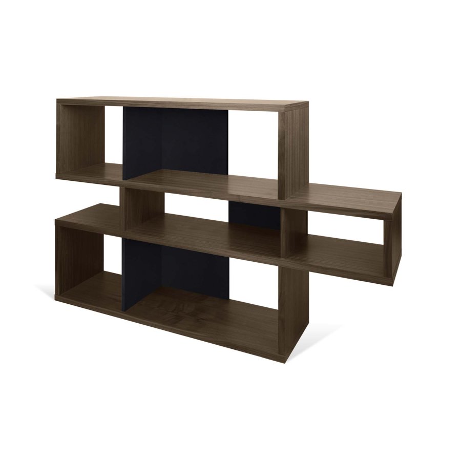TEMAHOME London Bokhylla 001 - Valn&ouml;t/Svart - 156x100 cm