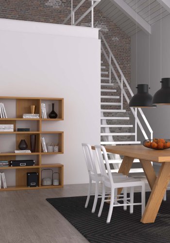 TEMAHOME London Bokhylla 002 - Natur ekfaner, 156x160 cm