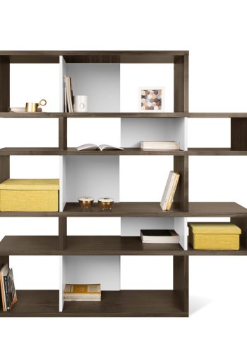 TEMAHOME London Bokhylla 002 - Valn&ouml;t/Vit - 156x160x34 cm
