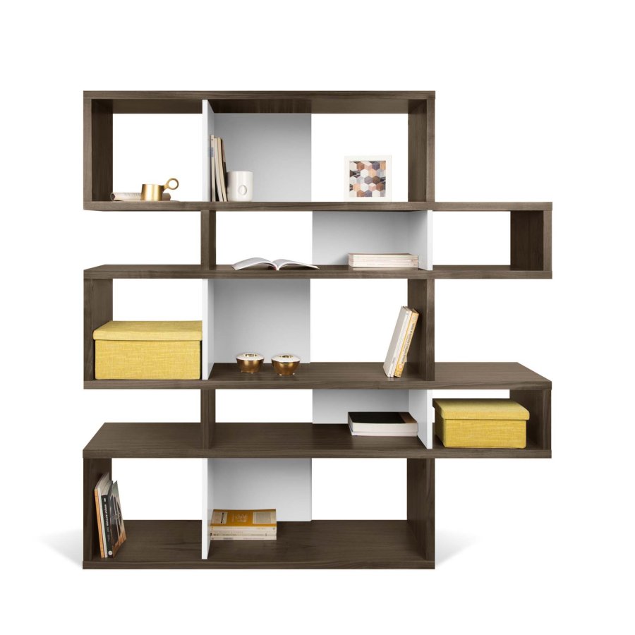 TEMAHOME London Bokhylla 002 - Valn&ouml;t/Vit - 156x160x34 cm