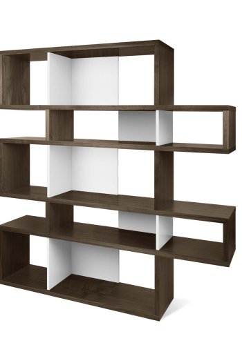 TEMAHOME London Bokhylla 002 - Valn&ouml;t/Vit - 156x160x34 cm