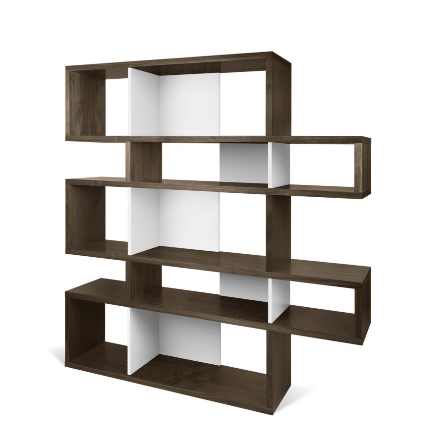 TEMAHOME London Bokhylla 002 - Valn&ouml;t/Vit - 156x160x34 cm