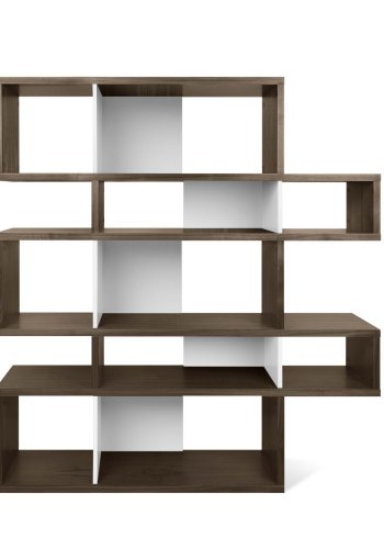 TEMAHOME London Bokhylla 002 - Valn&ouml;t/Vit - 156x160x34 cm