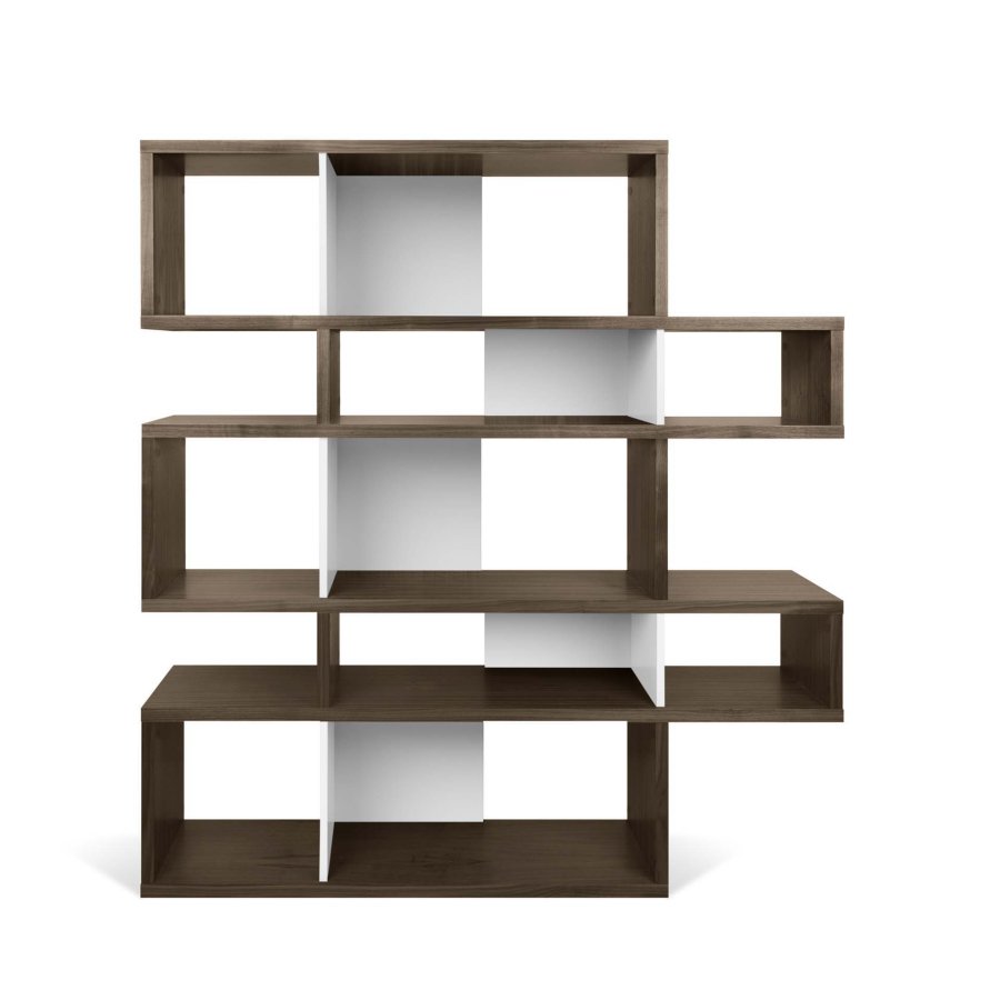 TEMAHOME London Bokhylla 002 - Valn&ouml;t/Vit - 156x160x34 cm