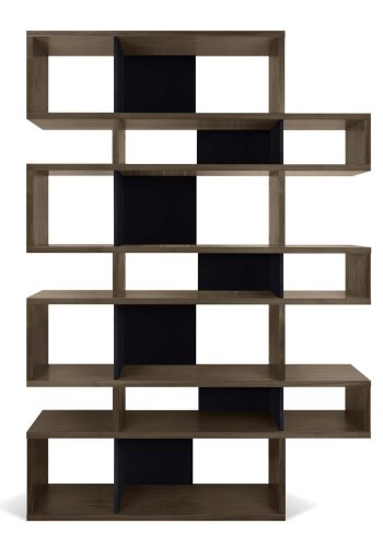 TEMAHOME London Bokhylla 003 - Valn&ouml;t/Svart - 156 x 220 x 34 cm