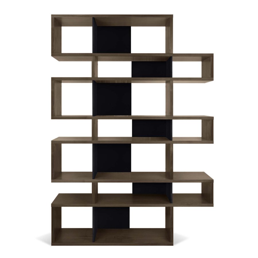 TEMAHOME London Bokhylla 003 - Valn&ouml;t/Svart - 156 x 220 x 34 cm