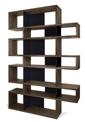 TEMAHOME London Bokhylla 003 - Valn&ouml;t/Svart - 156 x 220 x 34 cm