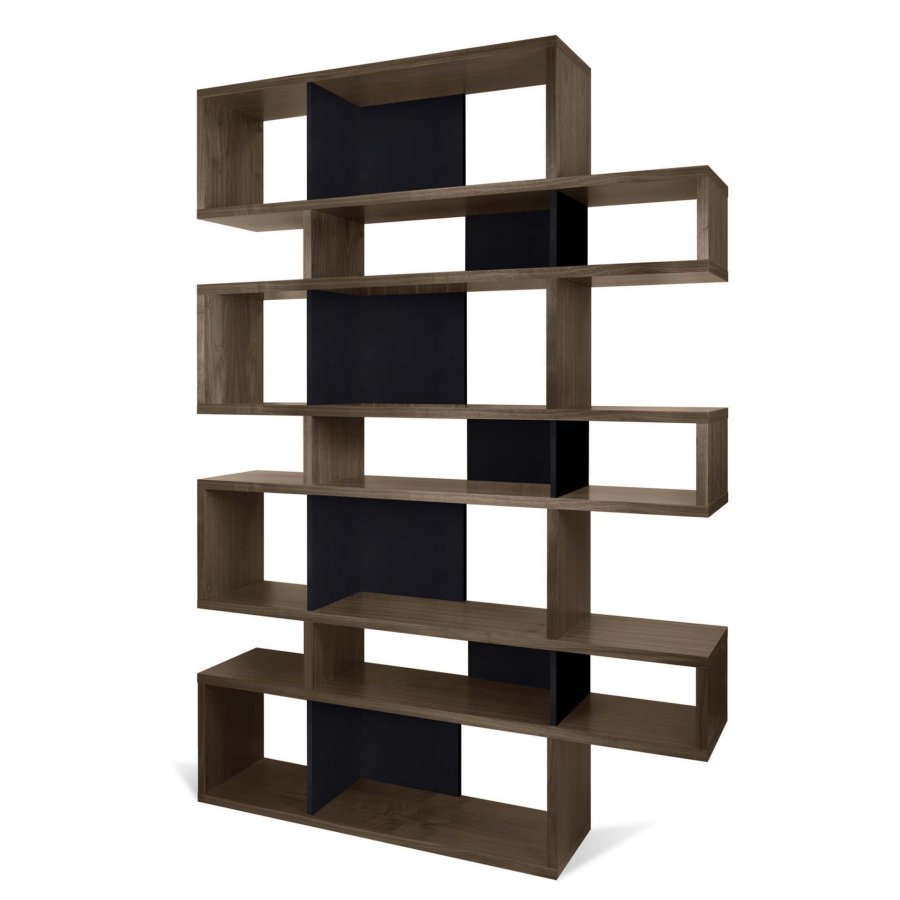 TEMAHOME London Bokhylla 003 - Valn&ouml;t/Svart - 156 x 220 x 34 cm