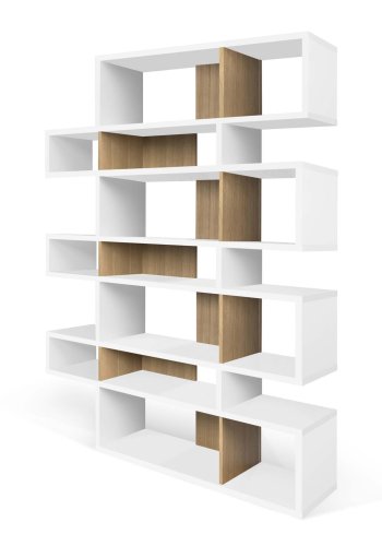 TEMAHOME London Bokhylla 003 - Vit/Natur - 156x220 cm