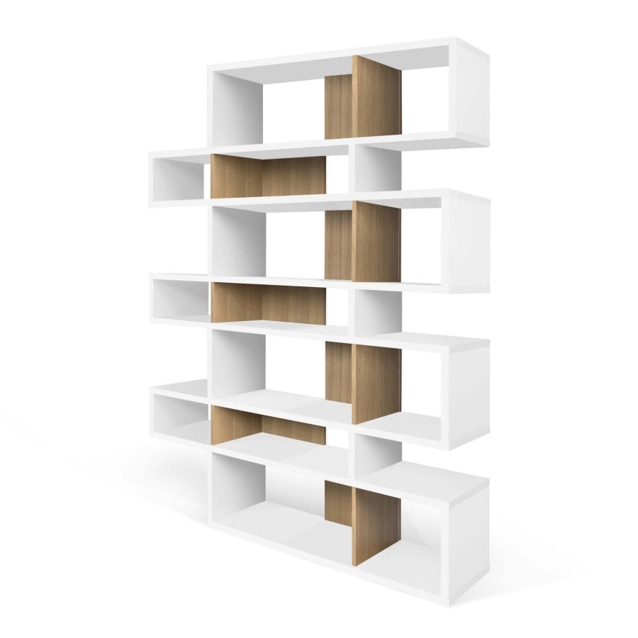 TEMAHOME London Bokhylla 003 - Vit/Natur - 156x220 cm