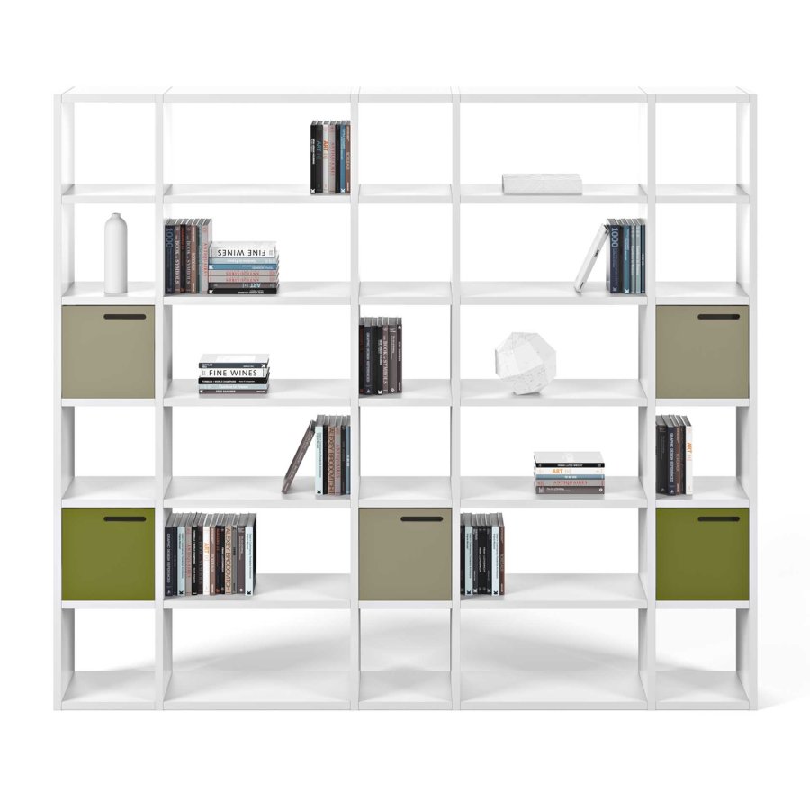 TEMAHOME Pombal Bokhylla 2012-055 - Vit - 255x224x34 cm