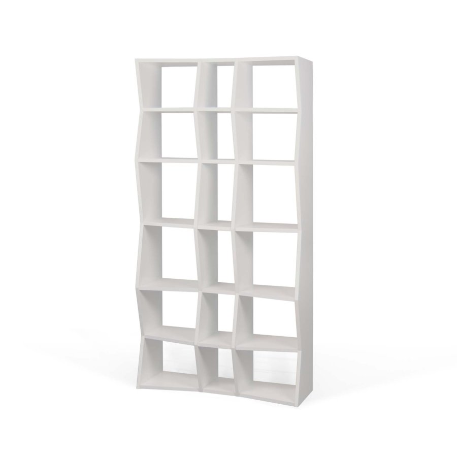 TEMAHOME Wave Bokhylla - Silver Cloud, Gr�, 186x95x35 cm