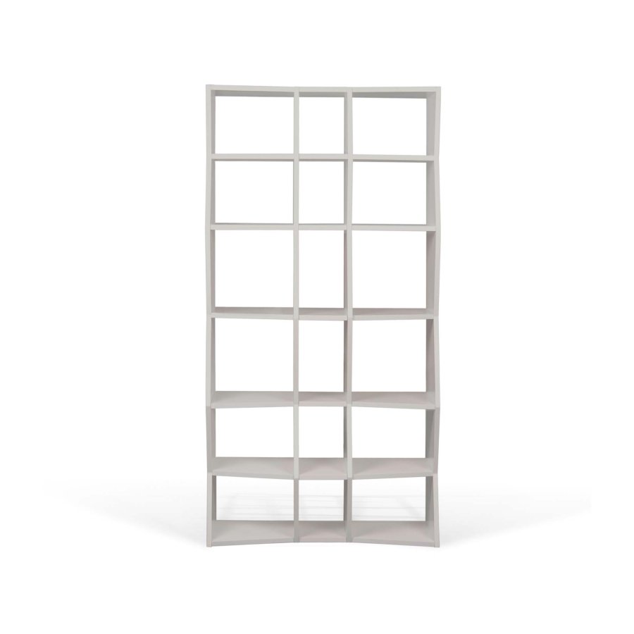 TEMAHOME Wave Bokhylla - Silver Cloud, Gr�, 186x95x35 cm