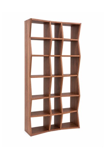 TEMAHOME Wave Bokhylla - Valn&ouml;tsfaner, Brun - 95x35 cm