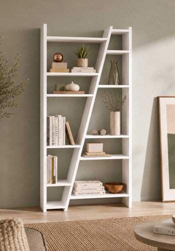 TEMAHOME Delta Bokhylla 002 - Vit - 97x195 cm