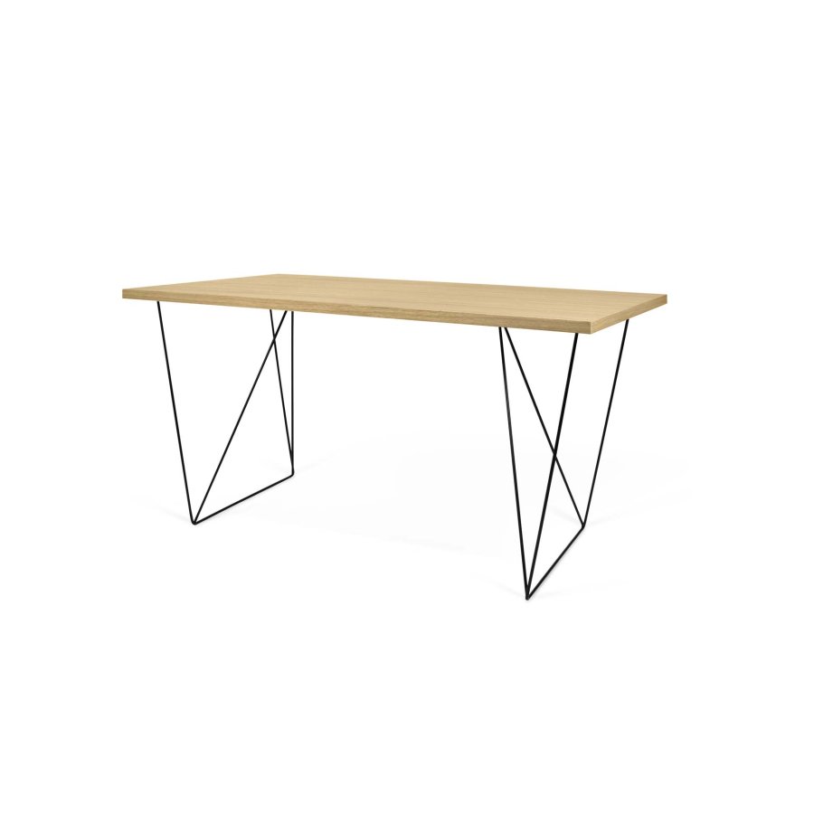 TEMAHOME Flow Schreibtisch - Natur/Schwarz - 140x75 cm