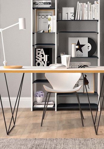 TEMAHOME Flow Schreibtisch - Wei&szlig;/Schwarz - 140x75 cm