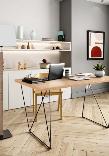 TEMAHOME Flow Schreibtisch - Natur/Schwarz - 140x75 cm