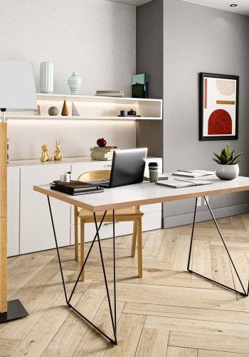TEMAHOME Flow Schreibtisch - Wei&szlig;/Schwarz - 140x75 cm