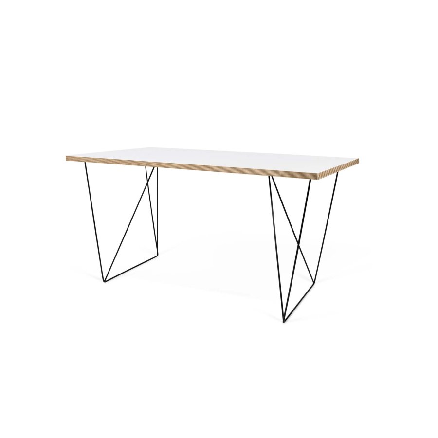 TEMAHOME Flow Schreibtisch - Wei&szlig;/Schwarz - 140x75 cm