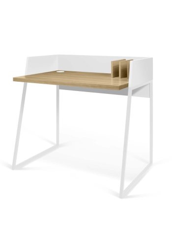 TEMAHOME Volga Schreibtisch - Wei&szlig;/Eichenfurnier, 90x60 cm