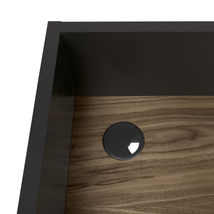 TEMAHOME Volga Schreibtisch - Schwarz/Walnuss - 90x60 cm