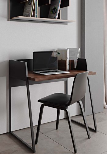 TEMAHOME Volga Schreibtisch - Schwarz/Walnuss - 90x60 cm