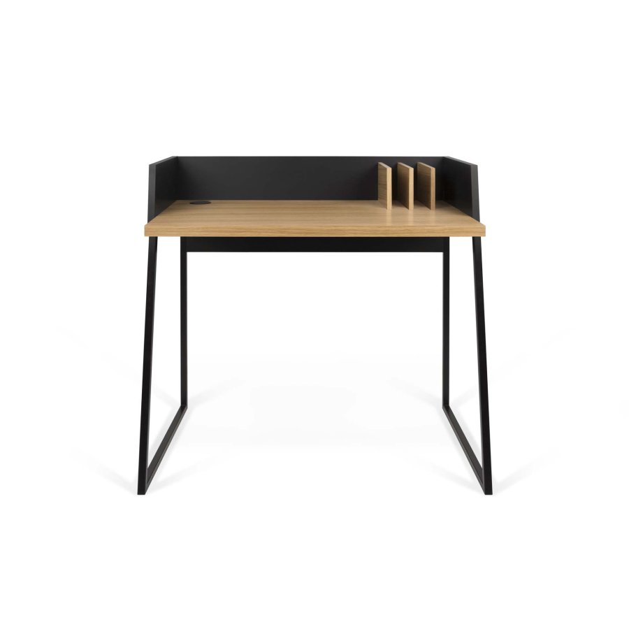 TEMAHOME Volga Schreibtisch - Schwarz/Eiche - 90x60 cm
