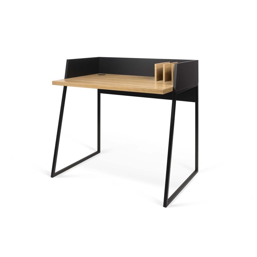 TEMAHOME Volga Schreibtisch - Schwarz/Eiche - 90x60 cm