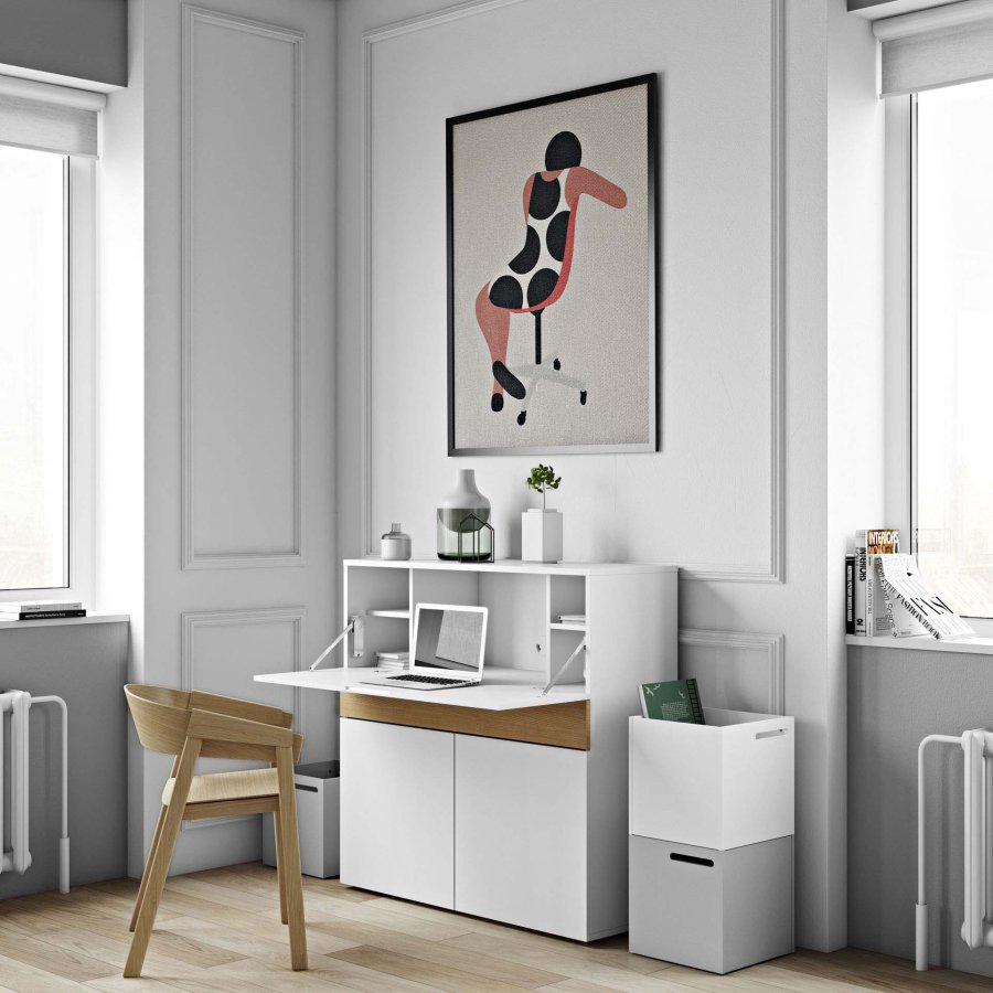 TEMAHOME Focus Schreibtisch - Wei&szlig;/Natur - 110x42x109 cm