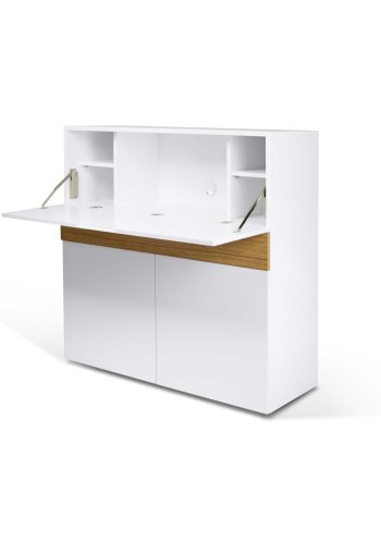 TEMAHOME Focus Schreibtisch - Wei&szlig;/Natur - 110x42x109 cm