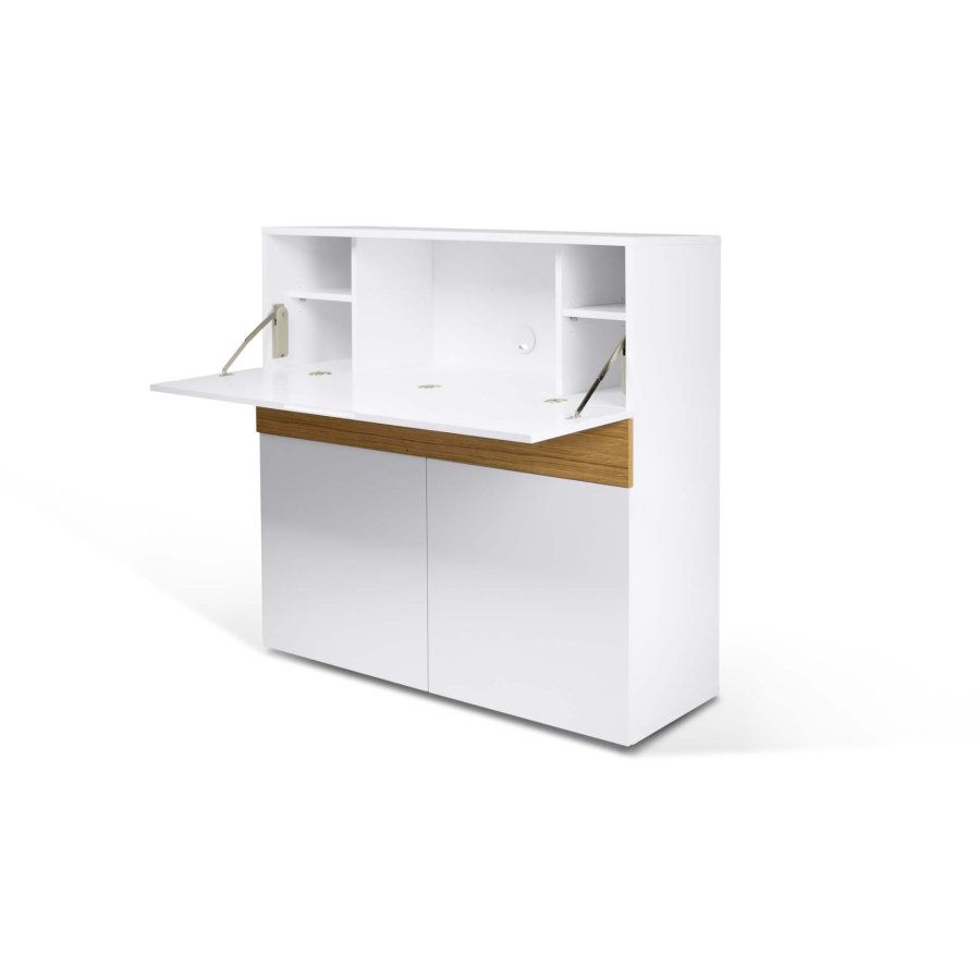 TEMAHOME Focus Schreibtisch - Wei&szlig;/Natur - 110x42x109 cm