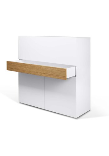 TEMAHOME Focus Schreibtisch - Wei&szlig;/Natur - 110x42x109 cm