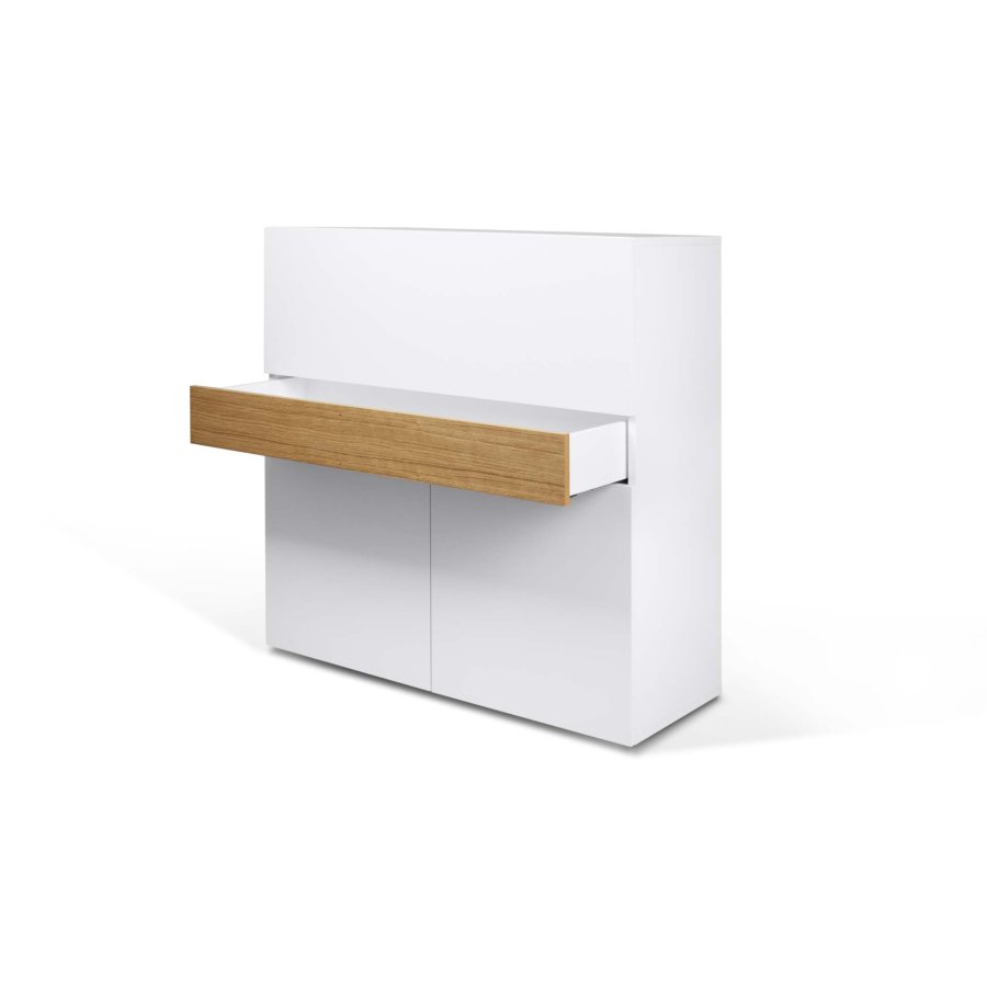TEMAHOME Focus Schreibtisch - Wei&szlig;/Natur - 110x42x109 cm