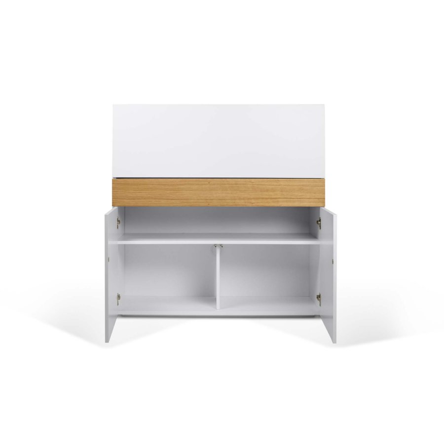 TEMAHOME Focus Schreibtisch - Wei&szlig;/Natur - 110x42x109 cm