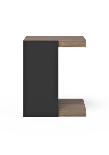 TEMAHOME Klaus Beistelltisch - Schwarz/Walnuss/Beton - 38x45x55 cm