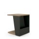 TEMAHOME Albi Beistelltisch - Walnussfurnier und schwarzes Metall, 40x40 cm