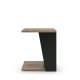 TEMAHOME Albi Beistelltisch - Walnussfurnier und schwarzes Metall, 40x40 cm