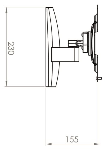 TS 1 veggfeste for TV - sort aluminium